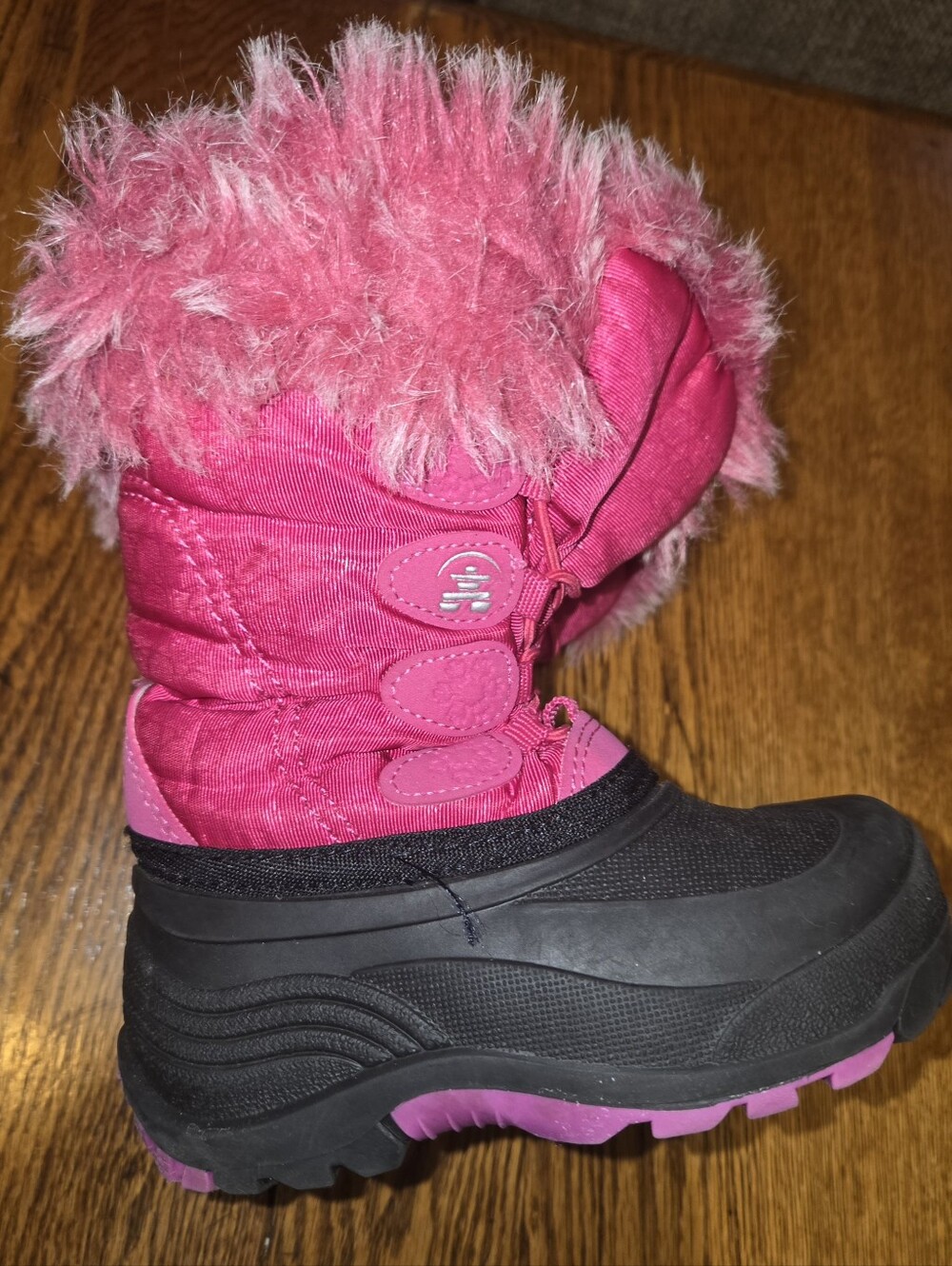 Kamik Pink Faux Fur Snow Boots Liittle Girl's Size 9